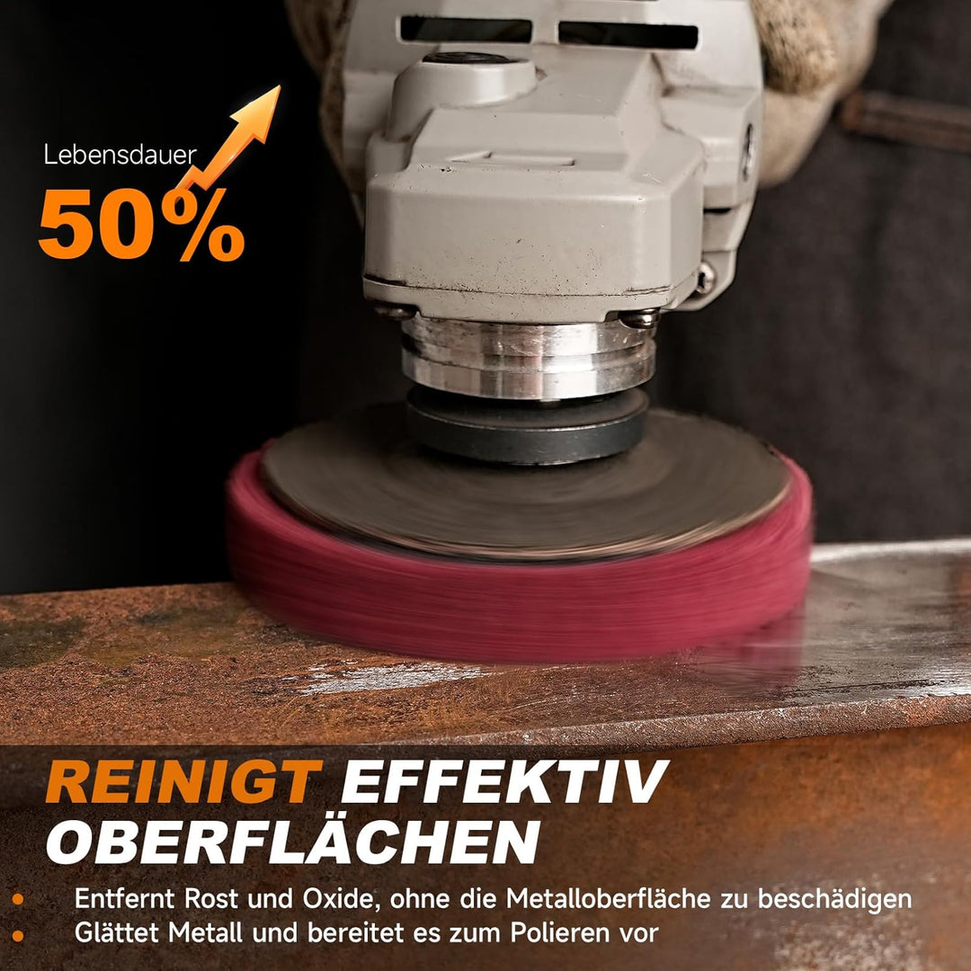 SI FANG 5 Stück 115 mm Nylonfaser-Fächerscheiben, Polierscheibe mit 320er Körnung, Scheuerschwämme,