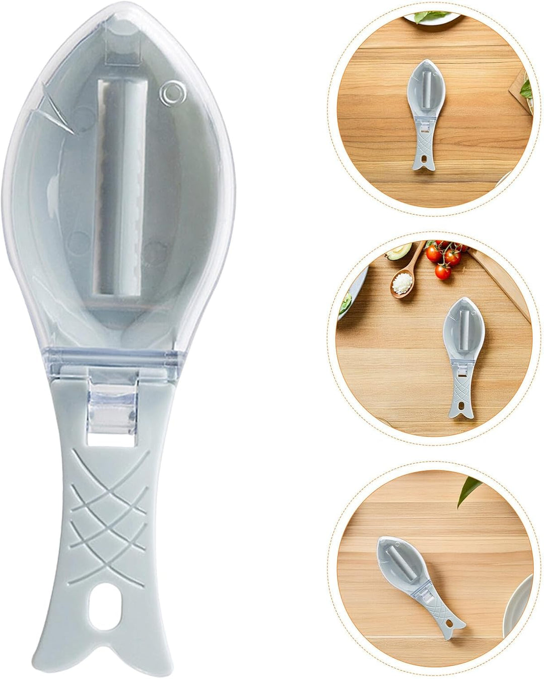 SEWACC 10 Stück Manuelles Fischschuppenentferner mit Abdeckung Ergonomischer Griff Langlebiger Edels