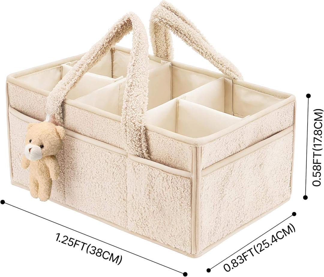 Baby Wickeltasche Organizer，Baby-Windel-Caddy Organizer für Wickeltisch，Multifunktional Tragbar Wick