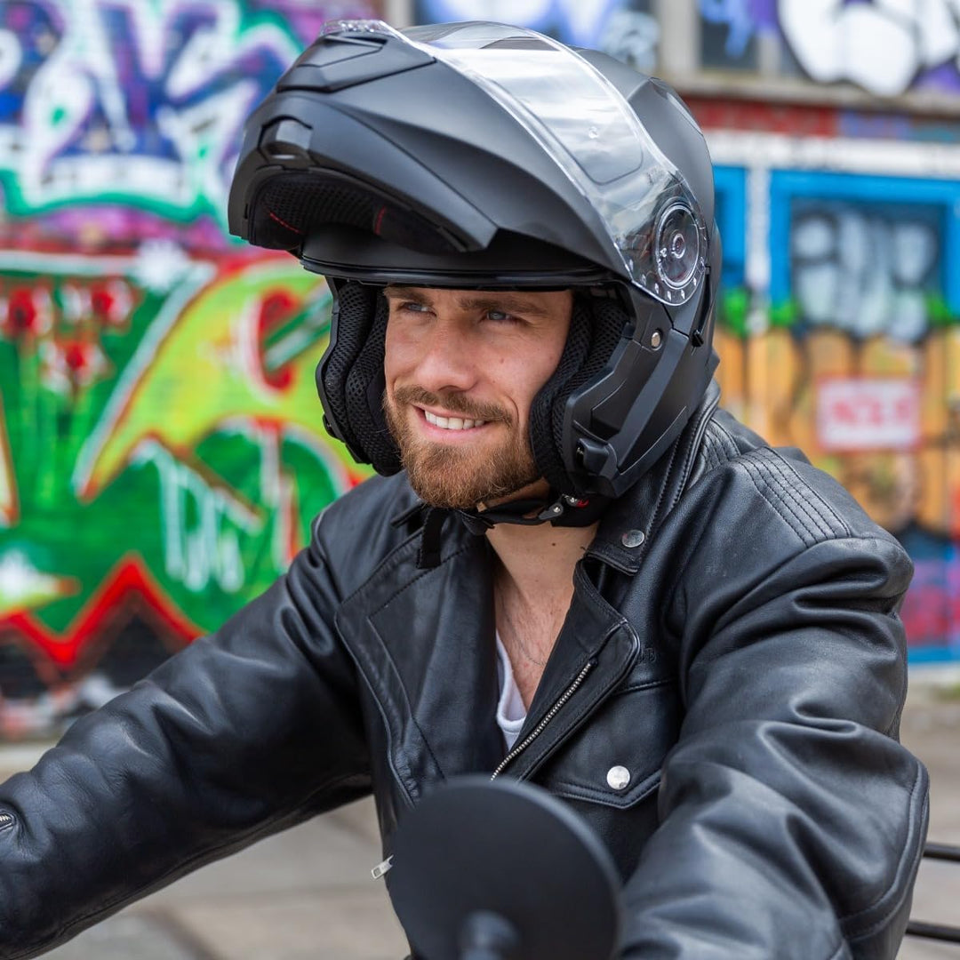 VINZ Santos Klapphelm mit Sonnenblende | ECE 22.06 &amp; PINLOCK vorbereitet | Motorrad Helm Integralhel