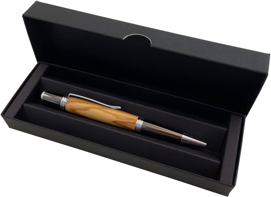 Handgefertigter Kugelschreiber aus Echtholz | Hochwertiges Geschenkset mit Etui | Business Geschenk