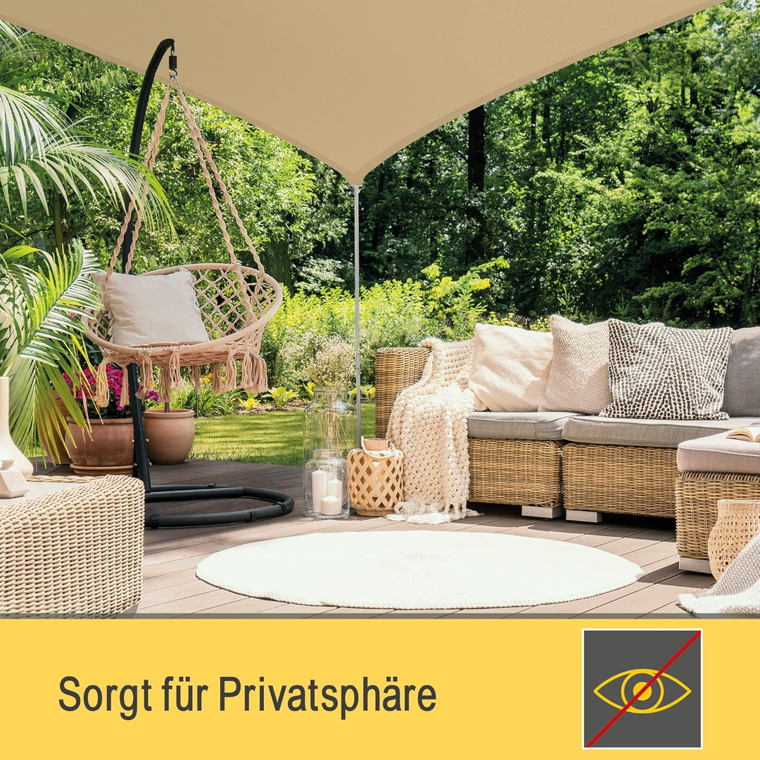 Sol Royal Sonnensegel dreieckig wasserdicht für Terrasse Balkon Garten | 3,6x3,6x3,6m Sand UV Sonnen