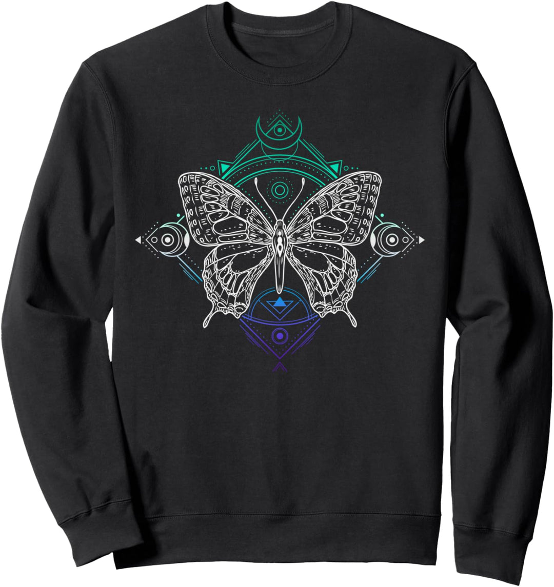 Gay Männer Pride Flaggenfarben, Okkulter Schmetterling Sweatshirt