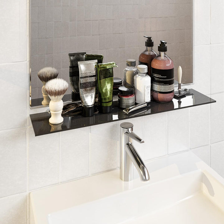 Euro Tische Glas Wandregal 40x18x0,6cm Badregal - Glas Regal für Badezimmer in verschiedenen Grössen
