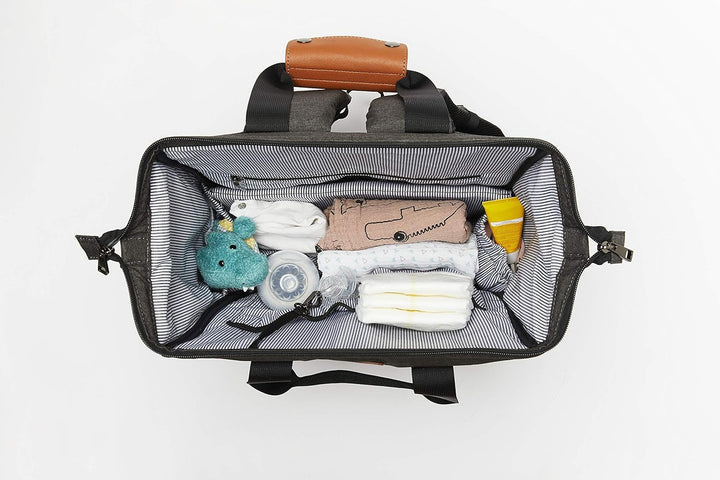 Baby Wickelrucksack I Wickeltasche mit Wickelunterlage I Wasserabweisend I 12 Fächer ca. 28 Liter I