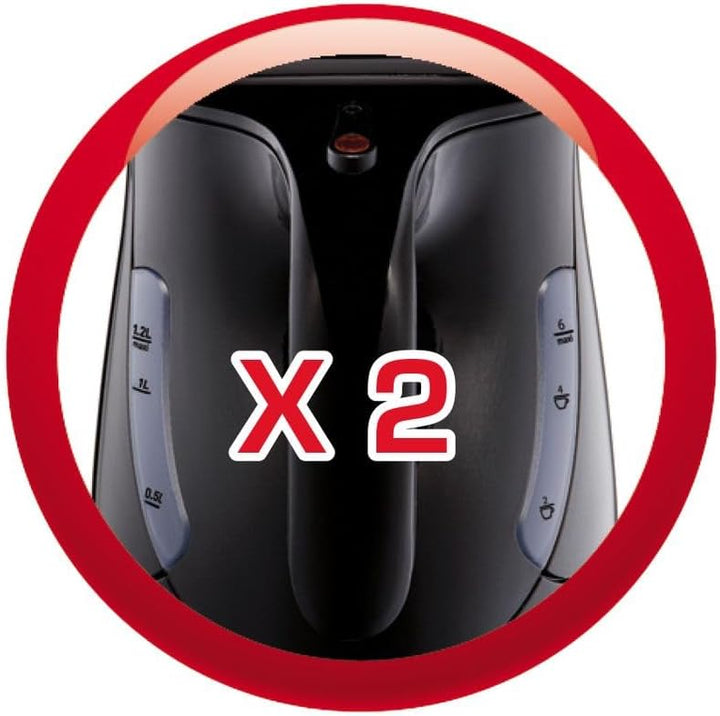 Moulinex BY1078 Wasserkocher | 1.2 L | Herausnehmbarer Kalkfilter | 360°-Sockel | 2.400 W Leistung |