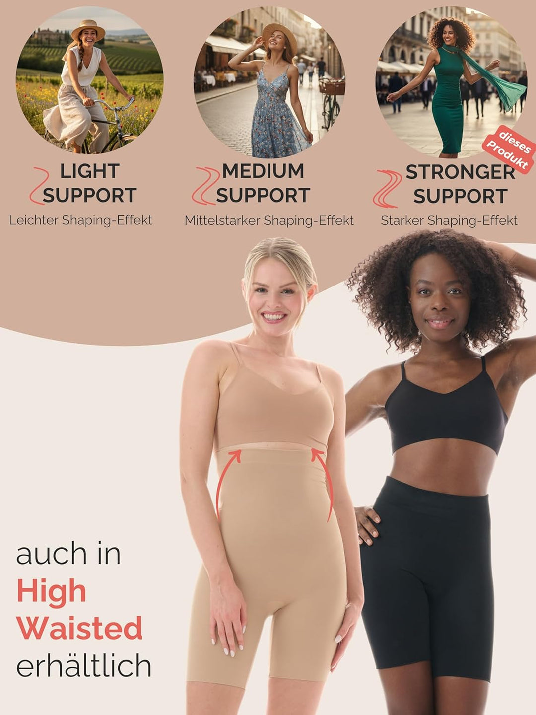 TONEST Shapewear Damen - Bauchweg Shaping-Miederhose - Mid Waist - extra stark-formend - Kompression