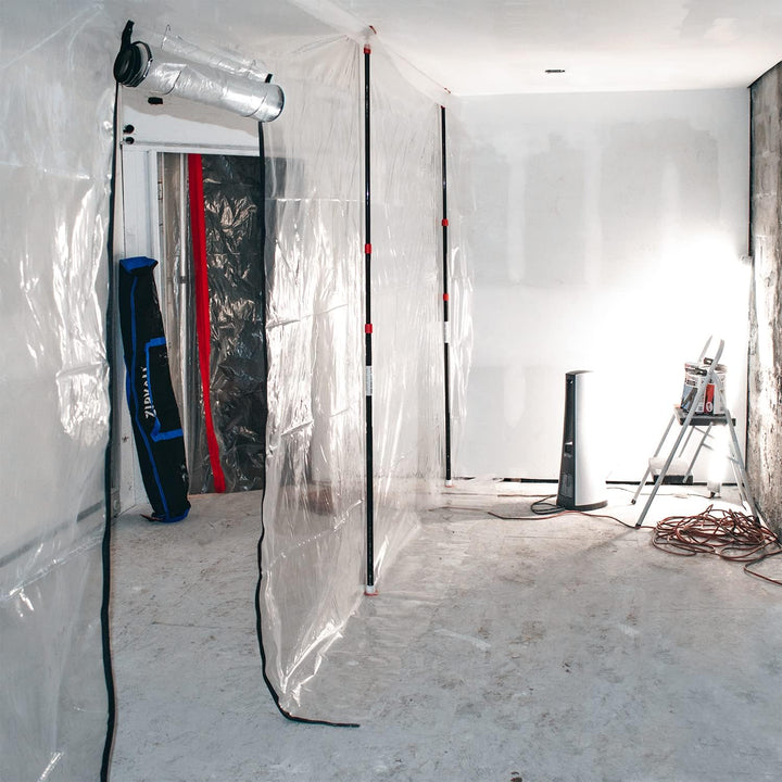 ZipWall ZP2 Teleskopstange mit 3 m Länge für Staubbarriere, Schwarz, Perches DE 3,0 m, Lot de 2 Stan