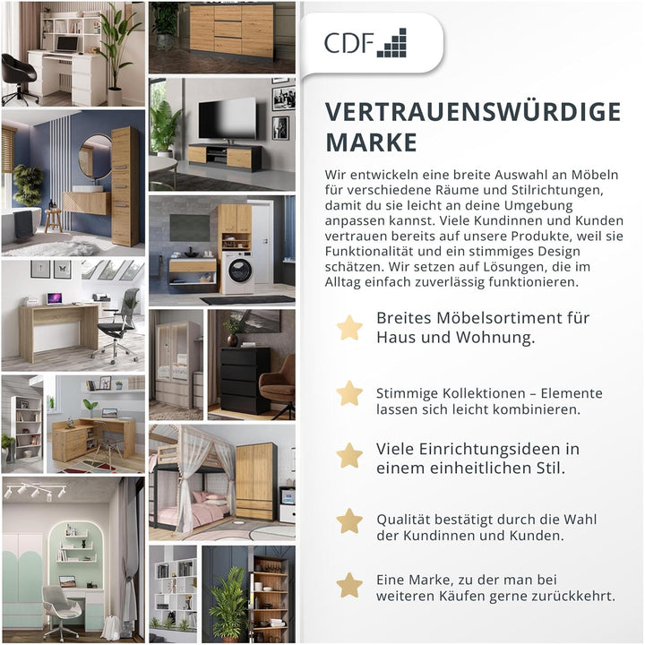 CDF Schuhschrank Parma | Farbe: Weiss | Ideal für Diele, Flur, Büro | Schuhaufbewahrung | Bequemer S