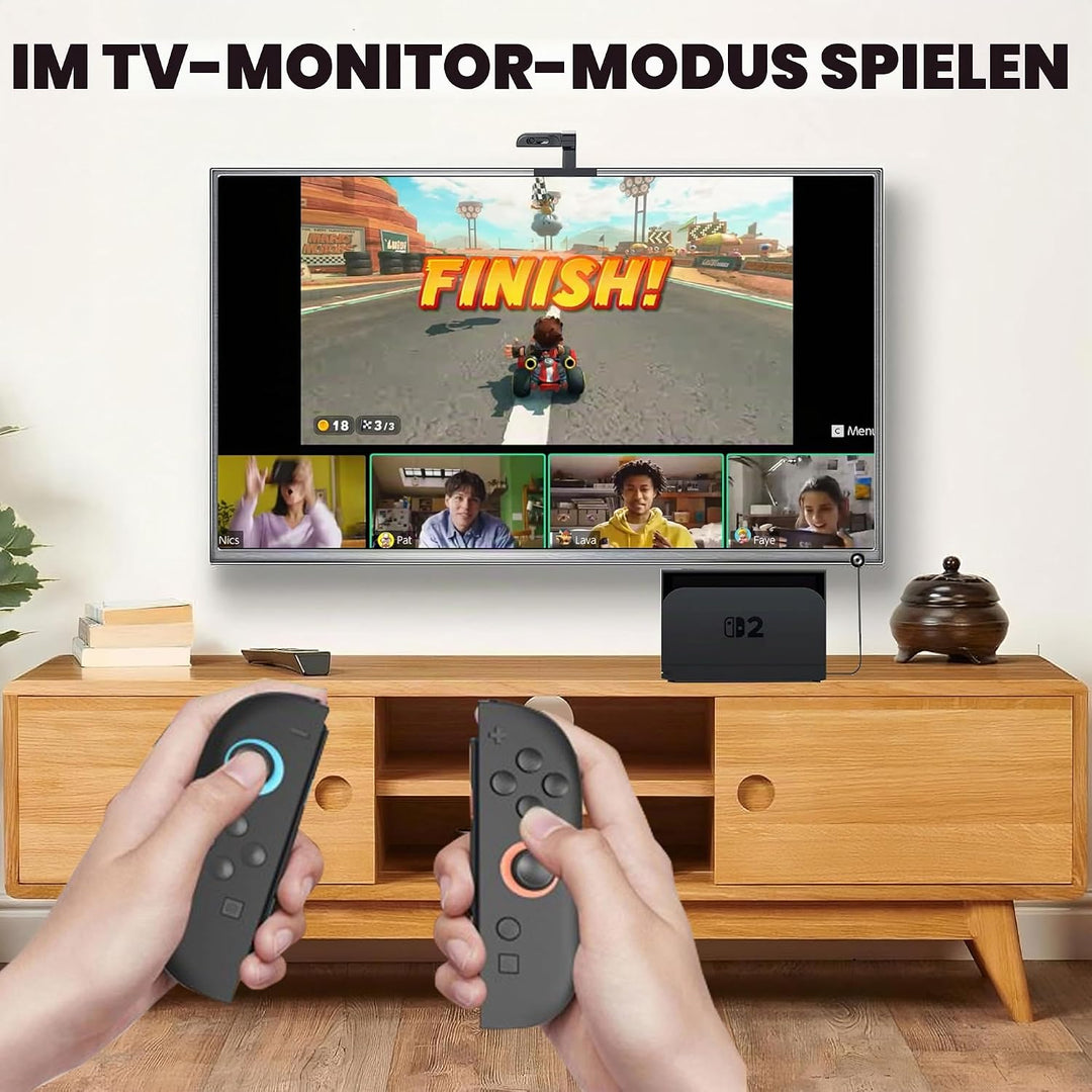 NITHO 1080P Full HD Webcam Kompatibel mit Switch 2, USB-C Kamera für Video-Chat und kompatible Spiel