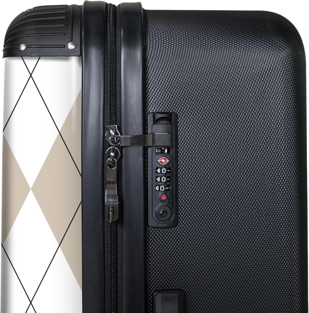 NoBoringSuitcases.com® Koffer XL Gross 77x51.5x28 cm Reisekoffer mit 4 Rollen Leicht Trolley Hartsch