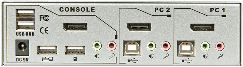 LINDY 39304 2 Port DisplayPort 1.2, USB 2.0 & Audio KVM Switch Pro