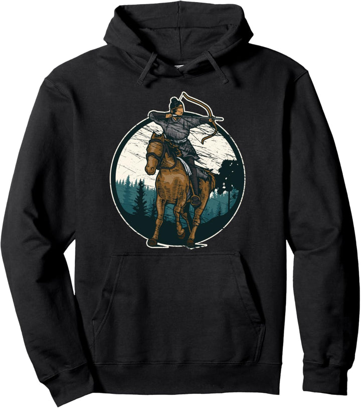 Antiker Bogenschütze Pferd Reiten Kämpfer Krieger Bogensport Pullover Hoodie
