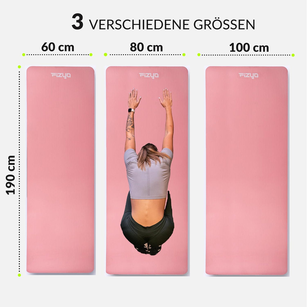 Fizyo Rutschfeste Yogamatte aus NBR-Schaum 190×100×1,5 cm – Extra Grosse Fitness- und Gymnastikmatte