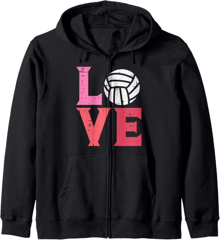 Pink Love Volleyball Cute Sports Coach Player Men Women Kids Kapuzenjacke