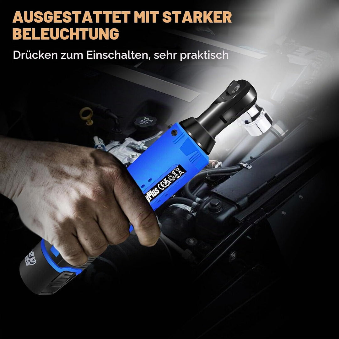 DayPlus 12V Akku-elektrischer Ratschenschlüssel Set mit 2 x 1.5Ah Li-Ionen Batterien und Schnelllade