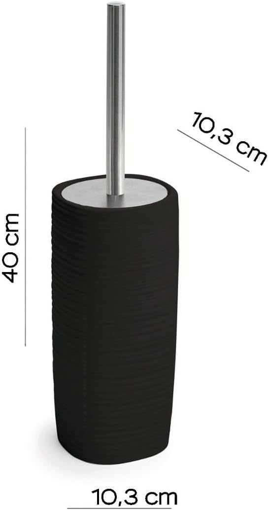 Kiamami Valentina - Schwarze Keramik - Toilettenbürstengarnitur | Calla Schwarz Toilettenbürste, Sch