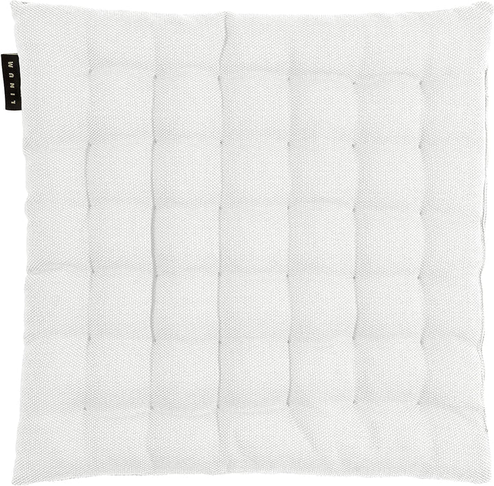 Linum Pepper Elegantes Sitzkissen 40x40 cm, 100% Baumwolle, Maschinenwaschbar, Weiss 40x40cm weiss,