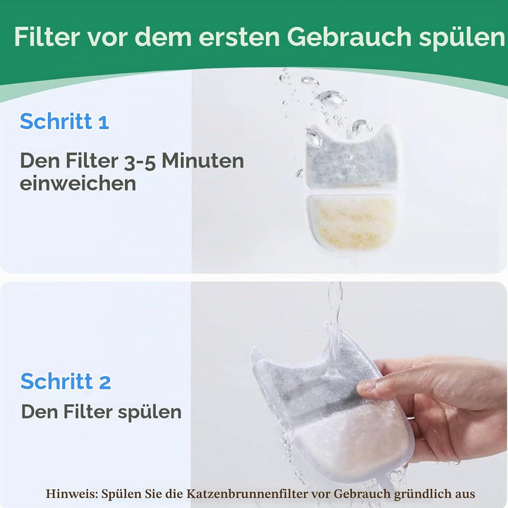 16 Stück Ersatzfilter für Trinkbrunnen, Katzenbrunnen 8 Stück Kohlefilter und 8 Stück Schaumfilter f
