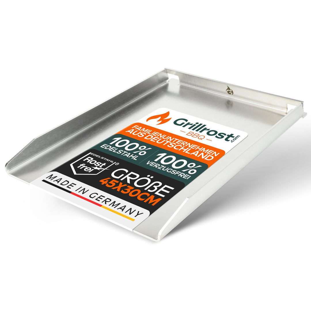 Grillrost.com Das Original Edelstahl Grillplatte | Plancha 45x30cm - passend für Napoleon Rogue (mit