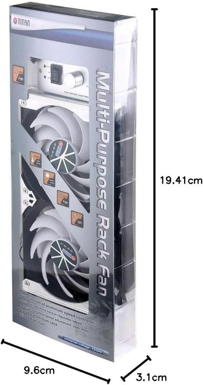 TITAN 35 131 Kühlschrank-doppellüfter, Multi-Colored, 92 mm, 92 mm