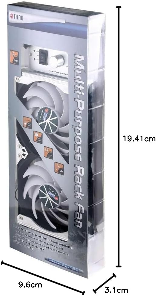 TITAN 35 131 Kühlschrank-doppellüfter, Multi-Colored, 92 mm, 92 mm