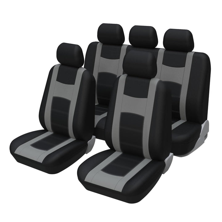 9 Stück Universal Autositzbezüge, Sitzbezüge Auto Für 5 Sitzer, Autositzauflage Set Seiten-Airbag-ko