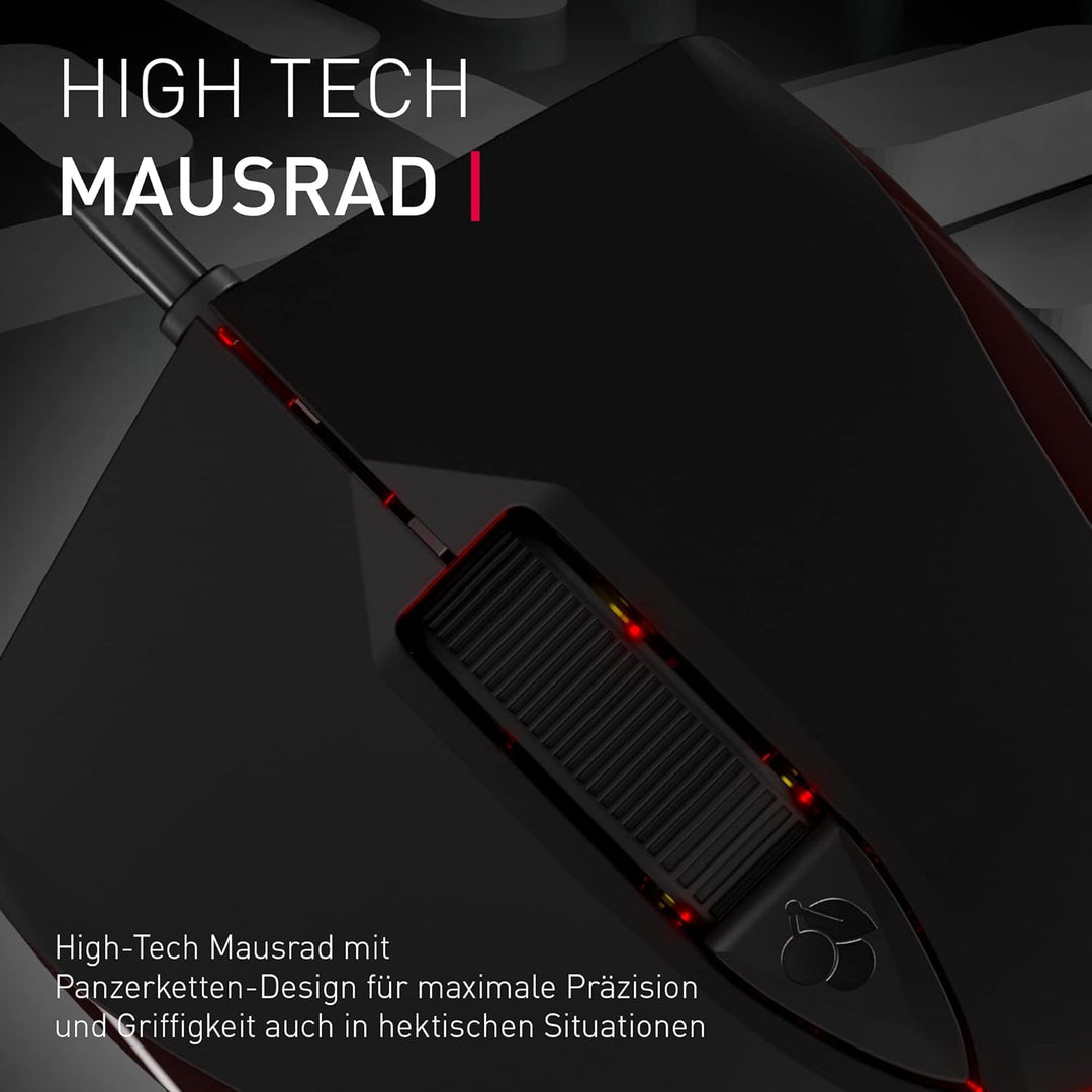 CHERRY MC 3.1, kabelgebunde Gaming-Maus, hochpräziser optischer 5.000 dpi Pixart-Sensor, 6 frei prog