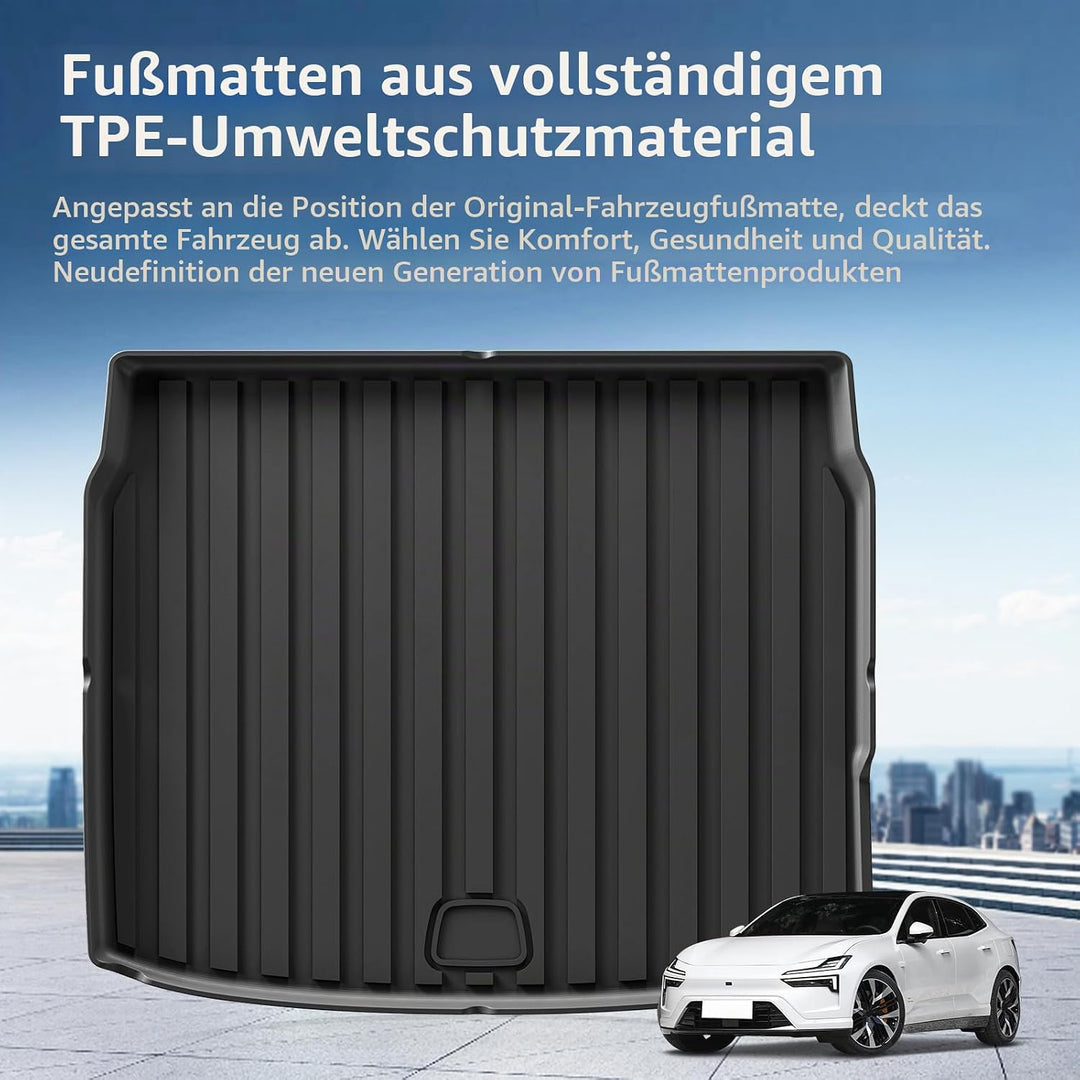 Smabee Fussmatten & Kofferraummatte kompatibel mit 2023 2024 Polestar 4 Cargo Rear Trunk Cargo Liner