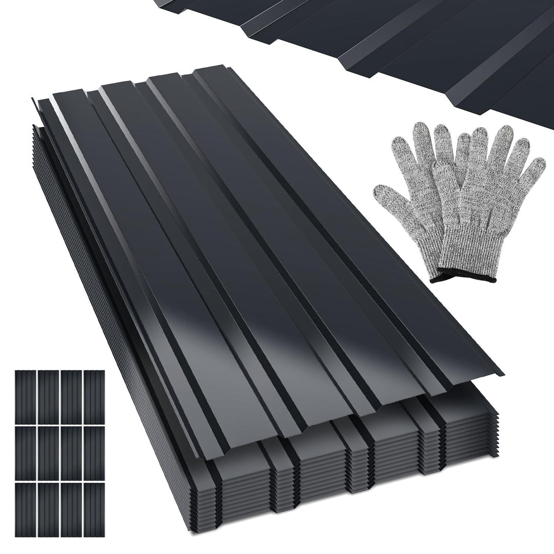 12x Dachblech Trapezblech 115 x 45 cm - 6.21 m², Anthrazit | Glattfläche Wellblechplatten für Dach 0