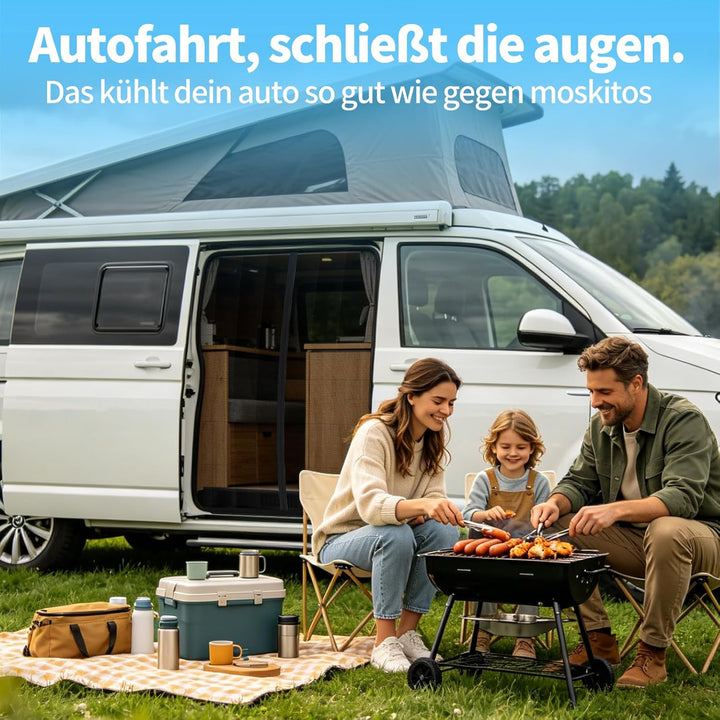Moskitonetz Magnetisch kompatibel VW T5 T6 für Schiebetür, Auto Fliegengitter & Insektennetz & Sonne