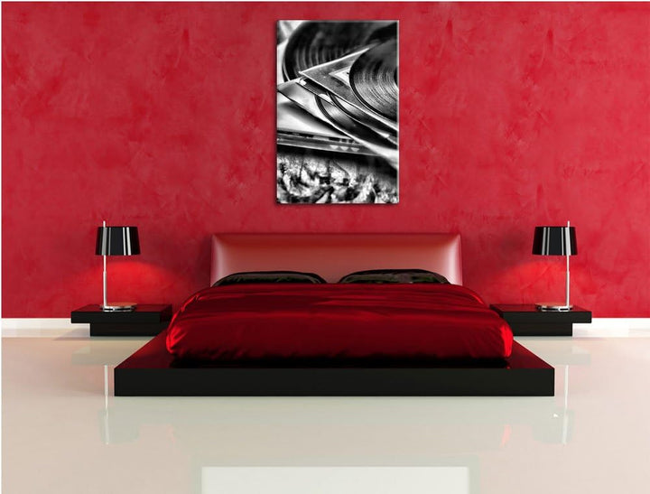 Pixxprint Mixtape, Schallplatte, DJ als Leinwandbild/Grösse: 100x70 cm/Wandbild/Kunstdruck/fertig be