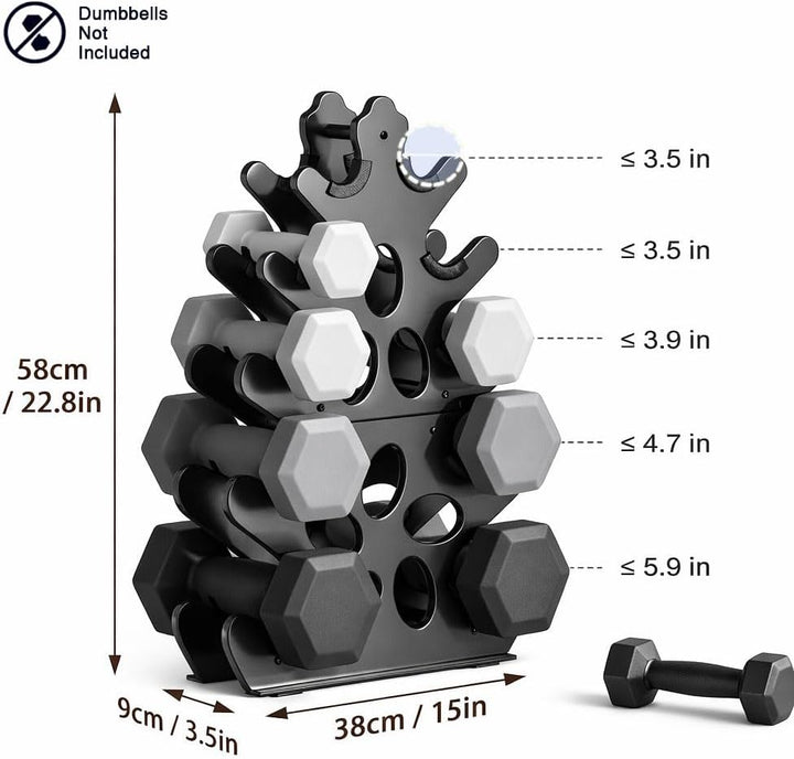 Hantelständer Hantelablage Metall Hantel Ständer Kurzhantelständer A-Rahmen Dumbbell Rack 5-stufig,