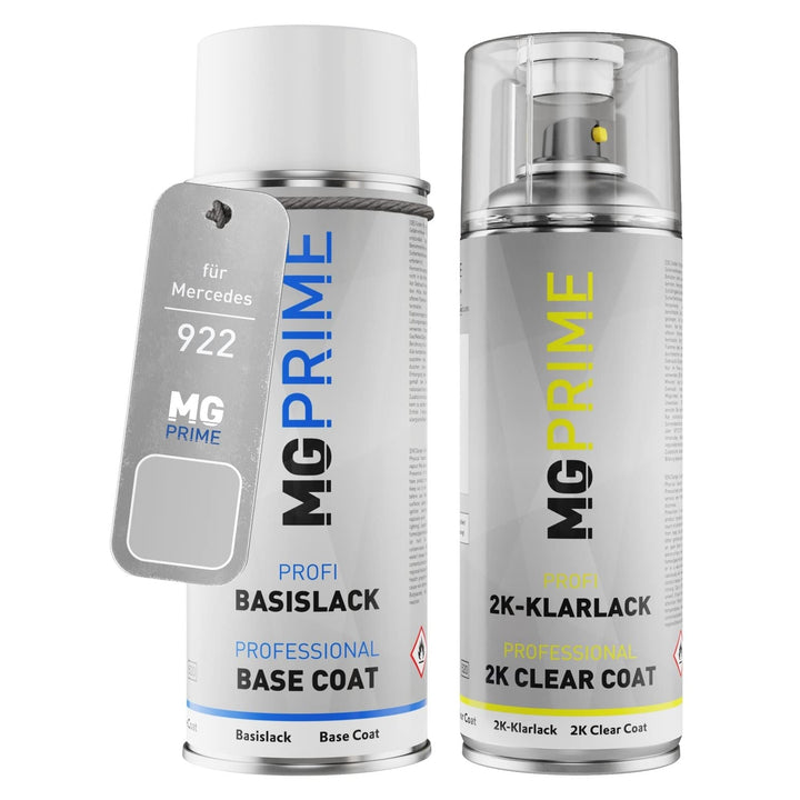 MG PRIME Autolack 2K Spraydosen Set für Mercedes 922/9922 Hightech Silber Metallic/Cirrus Silver Met