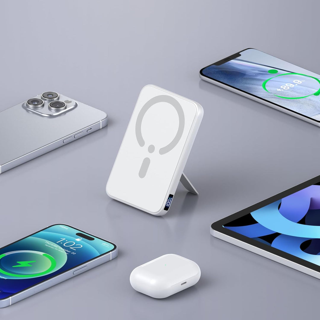Powerbank für Magsafe, 12000mAh Power Bank für iPhone, PD 22.5W USB-A Ausgabe, Kabelloses Tragbares