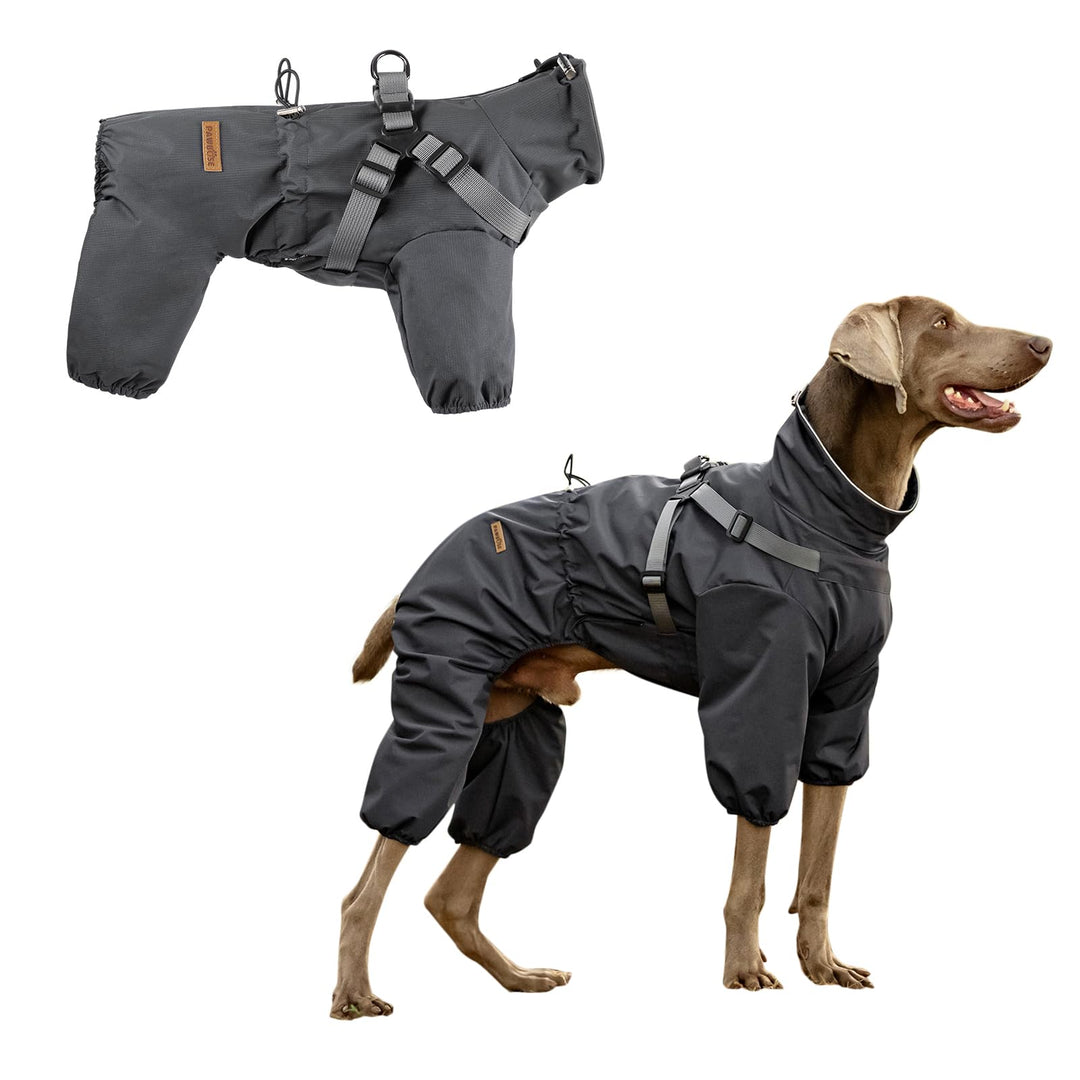Regenmantel Hund mit Geschirr Wasserdicht für Kleine, Mittlere und Grosse Hunde, Reflektierender Reg