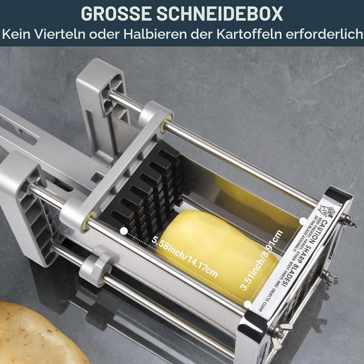 Sopito Pommesschneider, Pommes Frites Schneider Edelstahl Professioneller French Fries Cutter mit 6x
