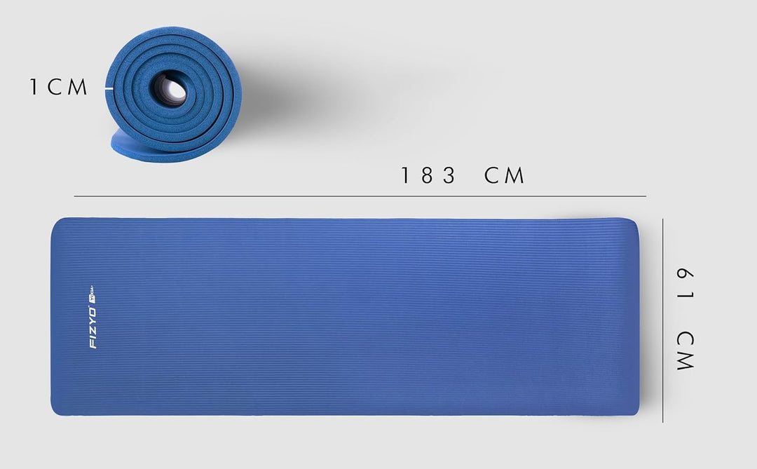 FIZYO Yogamatte 183x61x1 cm – Rutschfeste Fitness- &amp; Trainingsmatte aus NBR-Schaum – Gymnastikmatte