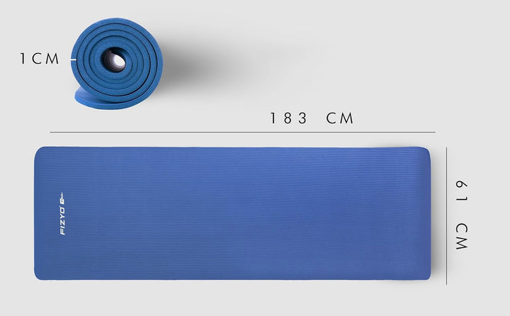 FIZYO Yogamatte 183x61x1 cm – Rutschfeste Fitness- &amp; Trainingsmatte aus NBR-Schaum – Gymnastikmatte