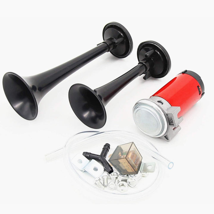 YIYIDA Hupe autohupe 135DB Lautsprecher doppel Trompeten Hupe lufthupe hohem bass und Kompressor-luf