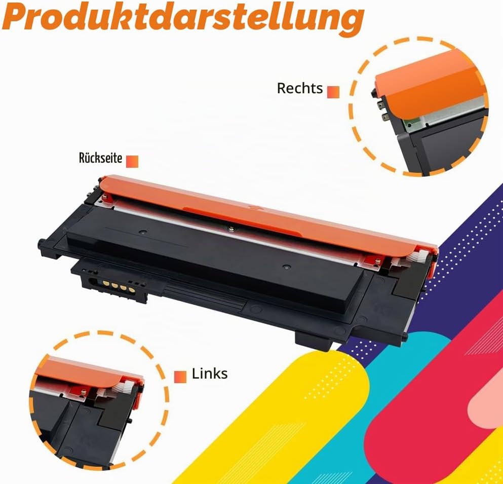 5er-Pack Kompatibel CLT-P404C P404C CLT-K404S Multipack Schwarz Toner für Samsung C480W Xpress SL C4