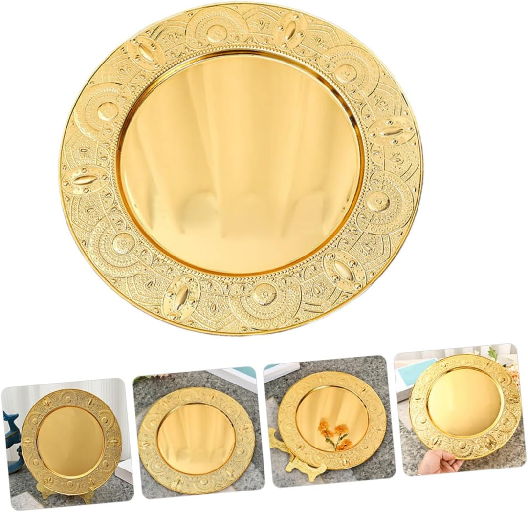 Runder Metallteller Elegantes Serviertablett Für Obst Und Snacks Vielseitig Einsetzbar Im Wohn Und G