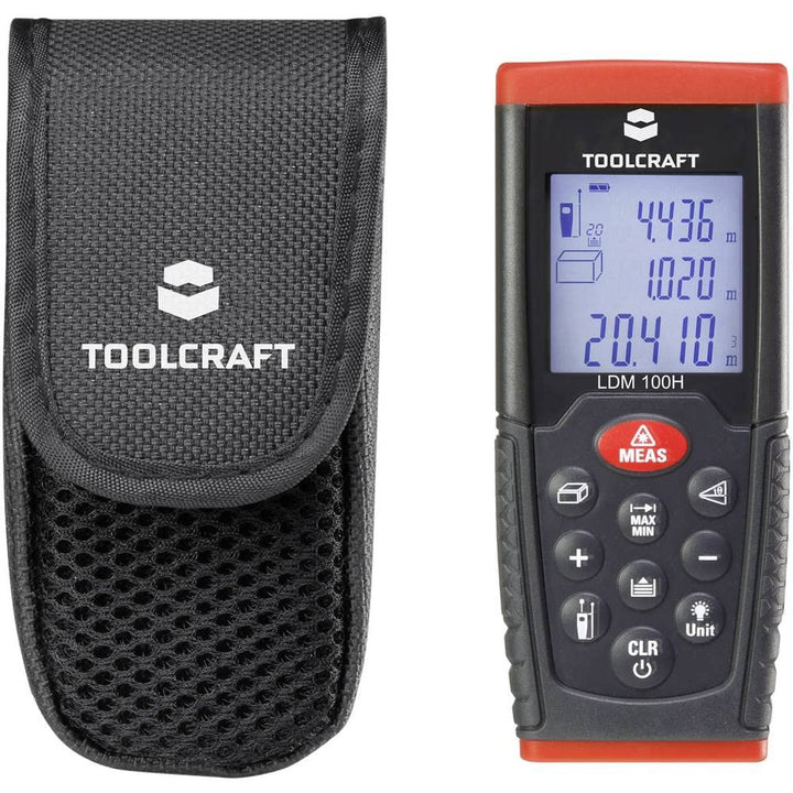 TOOLCRAFT LDM100H Laser-Distanzmesser I Entfernungsmesser I Distanzmesser I Entfernungsmessgerät I L