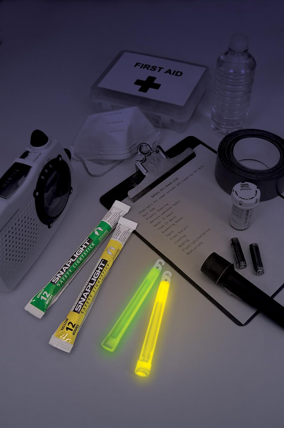 Cyalume SnapLight Knicklichter in Gelb (100-er Pack) - 15 cm Glow Sticks mit Haken am Ende - ultra h