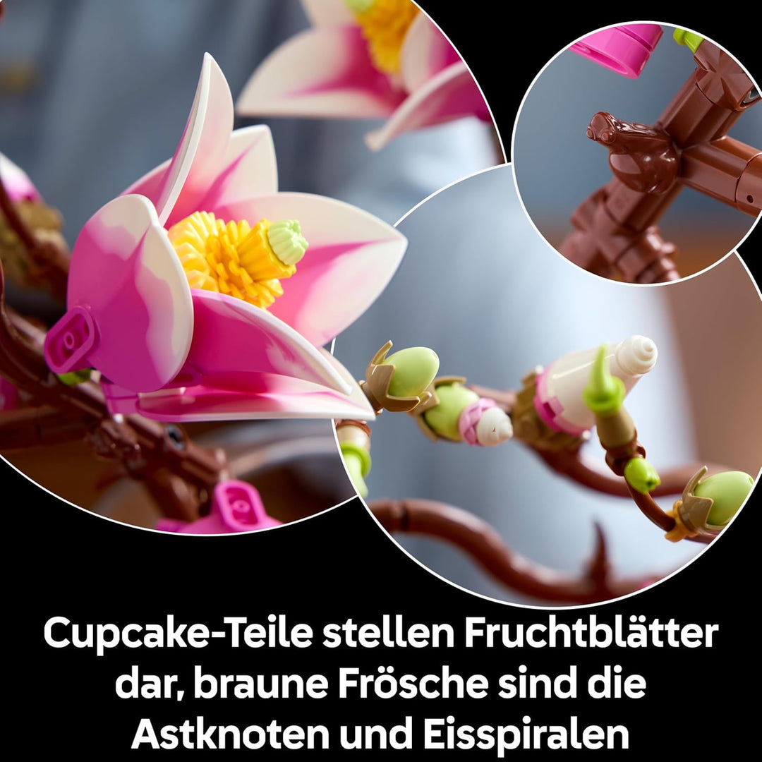 LEGO Botanicals Magnolienzweige - Kunstblumen Set für Erwachsene - 5 künstliche Magnolien für Deko i