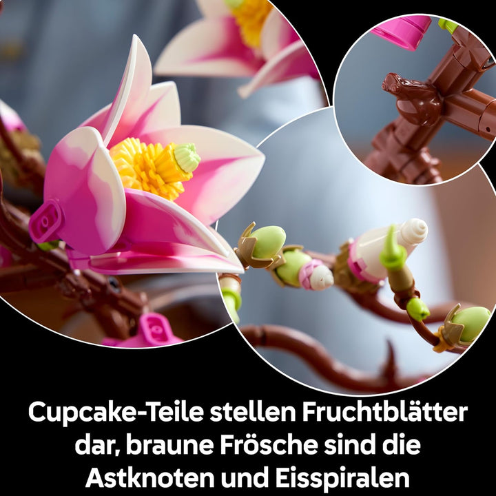 LEGO Botanicals Magnolienzweige - Kunstblumen Set für Erwachsene - 5 künstliche Magnolien für Deko i
