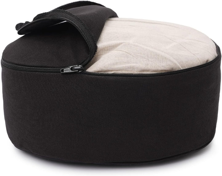 Yogabox Yogilino® Reise Meditationskissen/Yogakissen Mini oval Schwarz, Schwarz