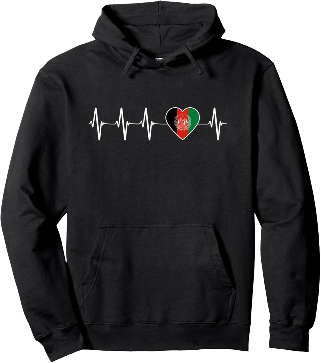 Afghani Heartbeat I Love Afghanistan Herz Flagge Geschenk Pullover Hoodie