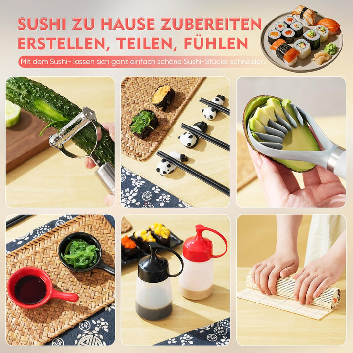 Sushi Maker set，sushi zubehör，sushi set zum selber machen ，DIY for Anfänger，kreative Hobbyköche