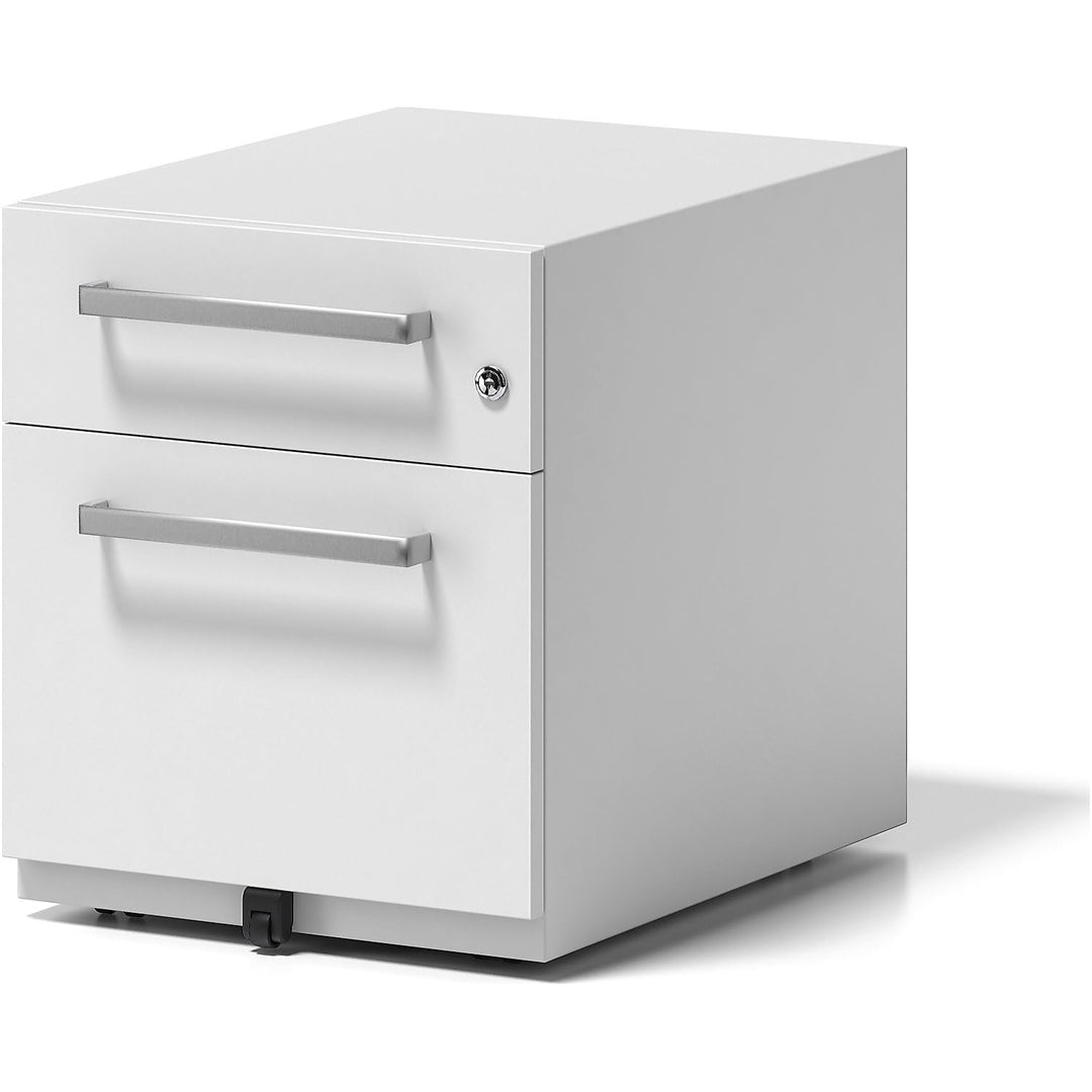BISLEY Rollcontainer Note mit Griff, 1 Universalschublade, 1 HR-Schublade, Metall, 696 Verkehrsweiss